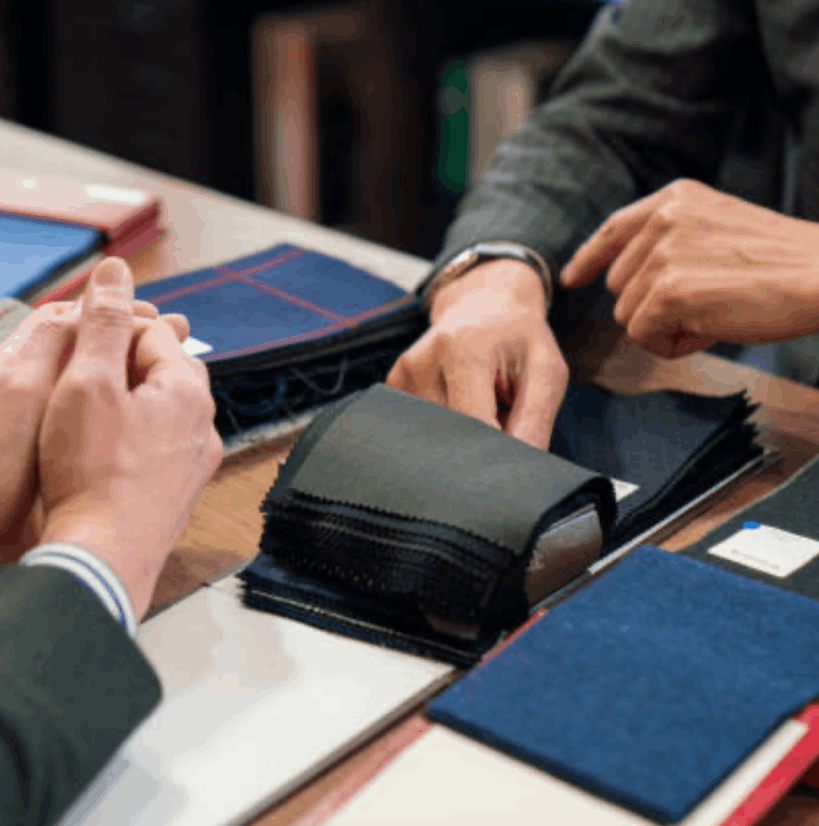 Choosing fabrics with a client